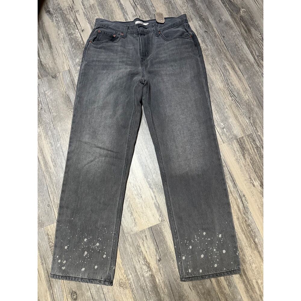 Levis Jeans Women's 31 Gray Low Pro Straight Leg Bleached Cotton Worn In